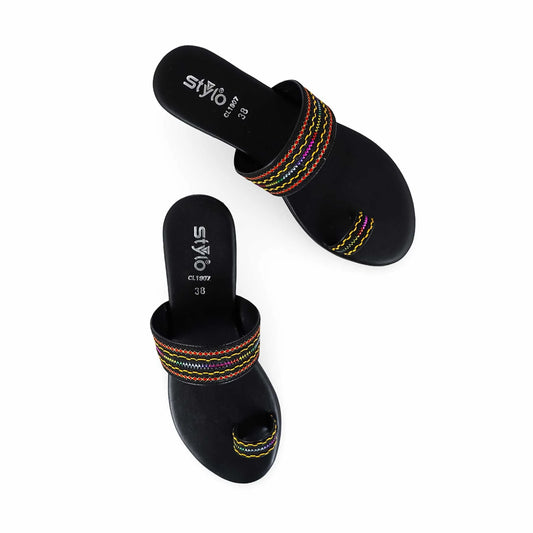 Black Casual Chappal