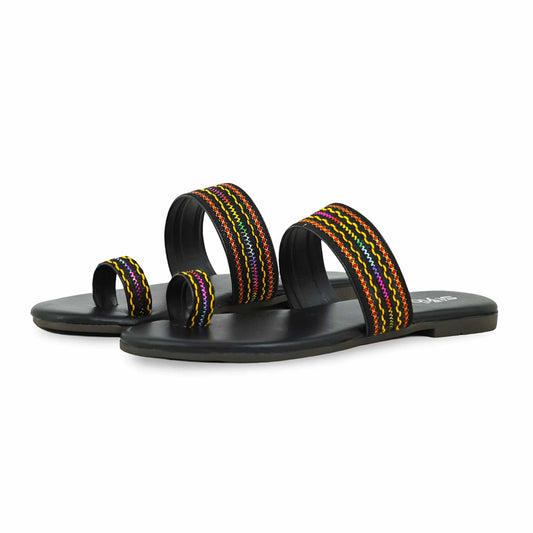 Black Casual Chappal